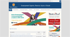 Desktop Screenshot of ensenyamentsuperior.ad